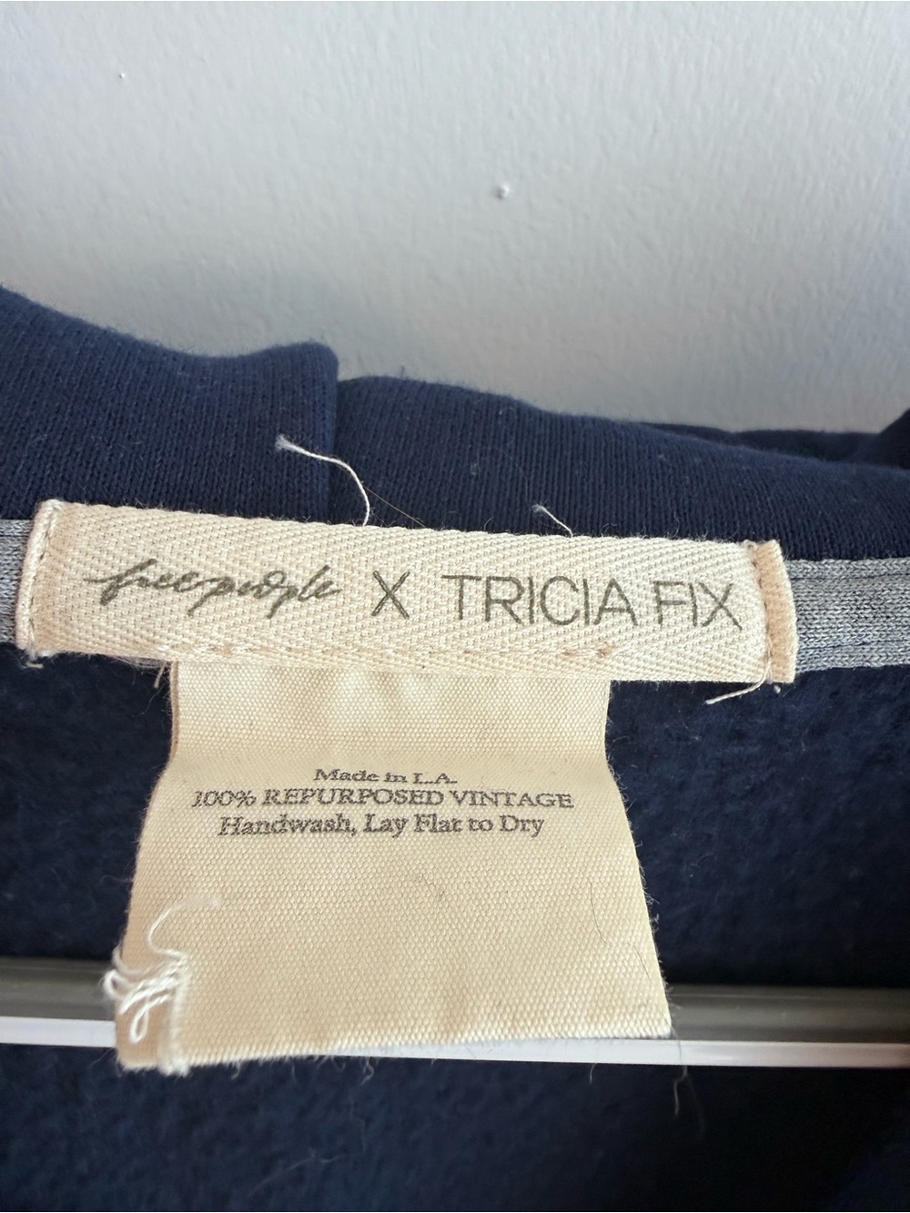 Free People Tricia Fix USA Cut out Hoodie - Navy - Picture 6 of 10